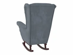 Clearance vidaxl Mecedora orejera de terciopelo oscuro y madera maciza Gris