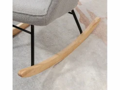 New Mecedora, silla mecedora, estructura de acero y patas de madera, color Sillón Balancín