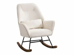 Mecedora tapizada en terciopelo con soporte lumbar, ideal para sala de estar y guardería, color Sillón Balancín|Sillón De Piel