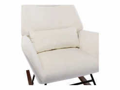Mecedora tapizada en terciopelo con soporte lumbar, ideal para sala de estar y guardería, color Sillón Balancín|Sillón De Piel