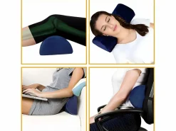 Outlet Medio Cilindro de Soporte Lumbar de Espuma con Memoria MULTIFUNCIONAL - 42x18x10 -Correa ajustable Travesaño