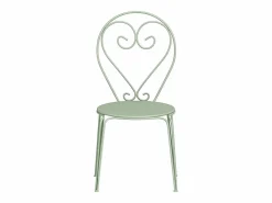 Best MYLIA Mesa + 4 sillas jardín metal hierro forjado - GUERMANTES Verde almendra