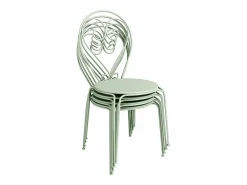 Best MYLIA Mesa + 4 sillas jardín metal hierro forjado - GUERMANTES Verde almendra