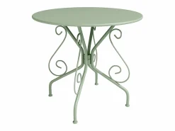 Hot MYLIA Mesa + 4sillones jardín metal hierro forjado - GUERMANTES Verde almendra