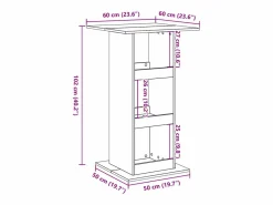Clicnbuy Mesa alta bar con almacenaje madera roble Sonoma 60x60x102 cm