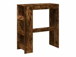 Clicnbuy Mesa alta bar con estantes roble ahumado 90x40x103,5 cm