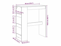 Hot Mesa alta bar con estantes madera hormigón 90x40x103,5 cm Mueble Bar