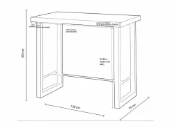 Outlet Mesa Alta Bar loft roble nordish/negro, 100 cm(alto)120 cm(ancho)70 cm(largo) Marru00f3n