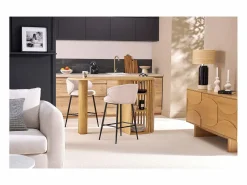 Discount Mesa alta con almacenaje de madera maciza de mango 90 cm LOBIO Mueble Bar