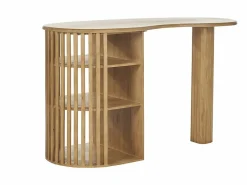 Discount Mesa alta con almacenaje de madera maciza de mango 90 cm LOBIO Mueble Bar