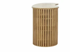 Discount Mesa alta con almacenaje de madera maciza de mango 90 cm LOBIO Mueble Bar