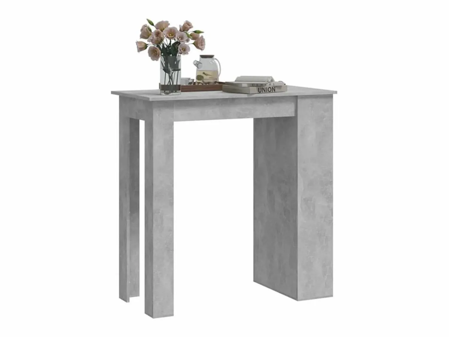 Clicnbuy Mesa alta con estante almacenaje hormigón 102x50x103,5 cm