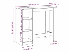 Best Clicnbuy Mesa alta con estante Sonoma 124x46x103,5 cm Gris