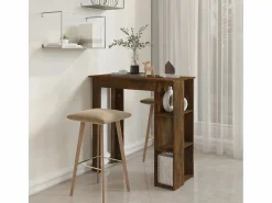 Clicnbuy Mesa alta con estante roble Sonoma 102x50x103,5 cm Marru00f3n