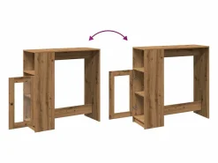 Mesa alta con estantes madera roble artisian 101x40x103,5 cm Mesa Alta