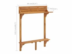 Hot Clicnbuy Mesa alta de balcón de madera de acacia maciza 90x37x122,5 cm Marru00f3n