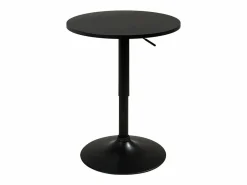 Kayelles Mesa Alta de Bar Ø60 cm – Altura Regulable y Giratoria – Diseño Moderno SETI (-i) Negro
