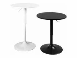 Kayelles Mesa Alta de Bar Ø60 cm – Altura Regulable y Giratoria – Diseño Moderno SETI (-i) Negro