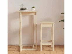 Hot Mesa alta de bar de madera maciza de pino 60x60x110 cm Mueble Bar