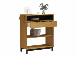Clicnbuy Mesa alta de bar FLAM madera maciza de pino 92x45x110 cm
