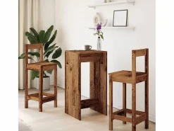 Hot Mesa alta de bar madera de ingeniería envejecida 51x50x103,5 cm Mueble Bar