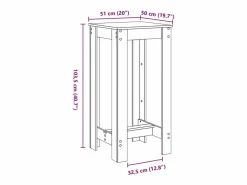 Clicnbuy Mesa alta de bar madera de ingeniería envejecida 51x50x103,5 cm