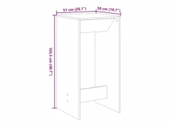 vidaxl Mesa alta de bar madera de ingeniería blanca 51x50x103,5 cm