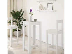 Clicnbuy Mesa alta de bar madera de ingeniería blanca 51x50x103,5 cm