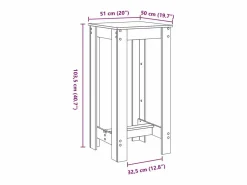 Clicnbuy Mesa alta de bar madera de ingeniería blanca 51x50x103,5 cm