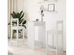 Clicnbuy Mesa alta de bar madera de ingeniería blanca 51x50x103,5 cm