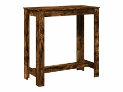 Outlet Mesa alta de bar madera ingeniería roble ahumado 102x50x103,5cm Mesa Alta
