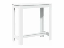 Clearance Mesa alta de bar madera ingeniería blanca 102x50x103,5 cm Mesa Alta