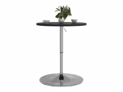 Clicnbuy Mesa alta de bar madera ingeniería y acero negra 60x60x90 cm