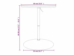 Clicnbuy Mesa alta de bar madera ingeniería y acero negra 60x60x90 cm