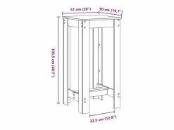New Mesa alta de bar madera ingeniería roble ahumado 51x50x103,5 cm Mesa Alta
