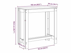 Best Mesa alta de bar madera ingeniería negra 102x50x103,5 cm Mesa Alta