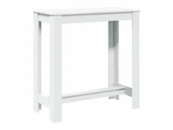 Clearance Mesa alta de bar madera ingeniería blanca 102x50x103,5 cm Mueble Bar