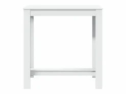 Clearance Mesa alta de bar madera ingeniería blanca 102x50x103,5 cm Mueble Bar