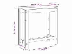 Clearance Mesa alta de bar madera ingeniería blanca 102x50x103,5 cm Mueble Bar