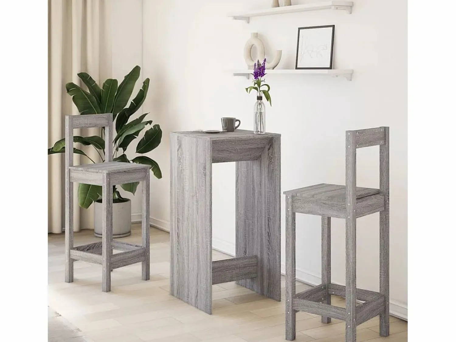 Hot Clicnbuy Mesa alta de bar madera ingeniería Sonoma 51x50x103,5 cm Gris
