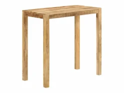 Clicnbuy Mesa alta de bar madera maciza de mango 112x55x108 cm