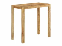 Clicnbuy Mesa alta de bar madera maciza de mango 112x55x108 cm