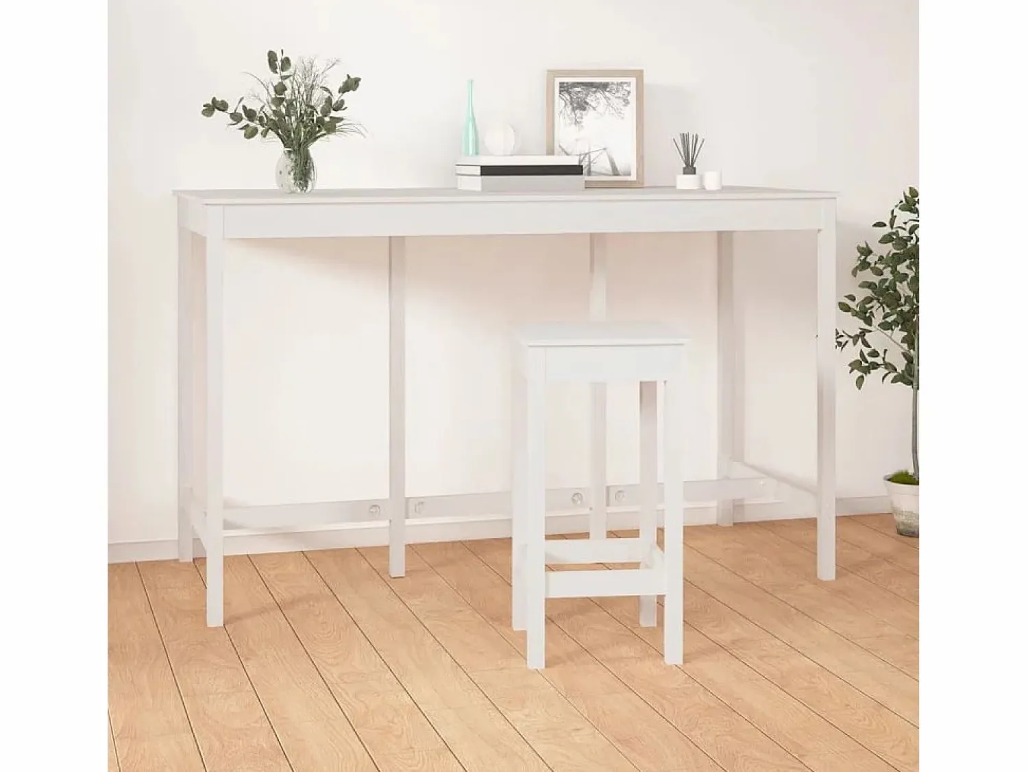 Discount Mesa alta de bar madera maciza de pino 180x80x110 cm Mueble Bar