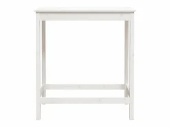 Clearance Clicnbuy Mesa alta de bar madera maciza de pino 100x50x110 cm Blanco