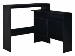 Clicnbuy Mesa alta de cocina con 2 encimeras negra 130x40x120 cm