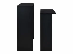 Clicnbuy Mesa alta de cocina con 2 encimeras negra 130x40x120 cm