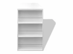 Best Clicnbuy Mesa alta de cocina con estantes para botellas blanca brillante Blanco