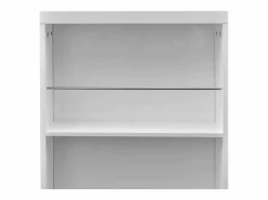 Best Clicnbuy Mesa alta de cocina con estantes para botellas blanca brillante Blanco