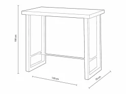 Hot Mesa alta de comedor Loft diseño nórdico roble American/negro 100x120x70 cm Mesa Alta