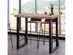 Hot Mesa alta de comedor Loft diseño nórdico roble American/negro 100x120x70 cm Mesa Alta